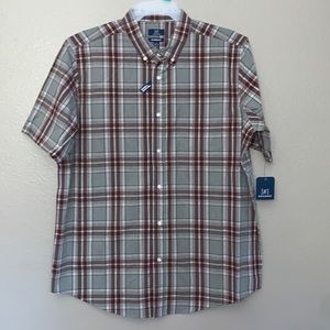 George Men’s and Big men’s short sleeve Stretch Poplin shirt. Color plaid